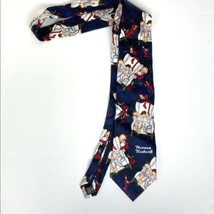 Norman Rockwell Christmas Santa & His Elves Tie New with Tag Vintage